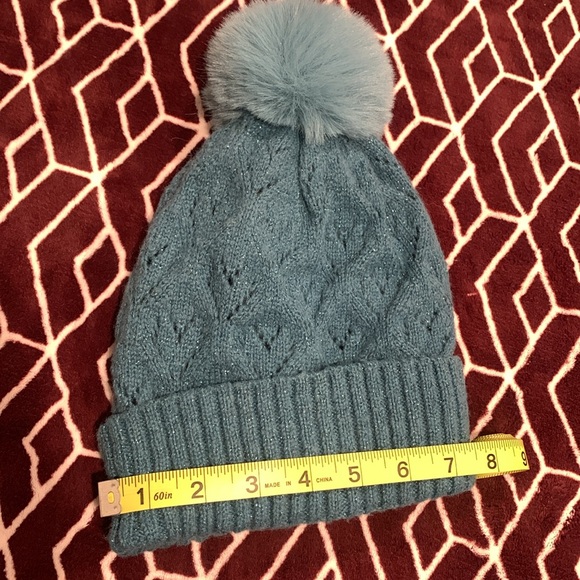 Lauren Conrad Sparkly Blue Knit Beanie NWOT - Picture 3 of 6